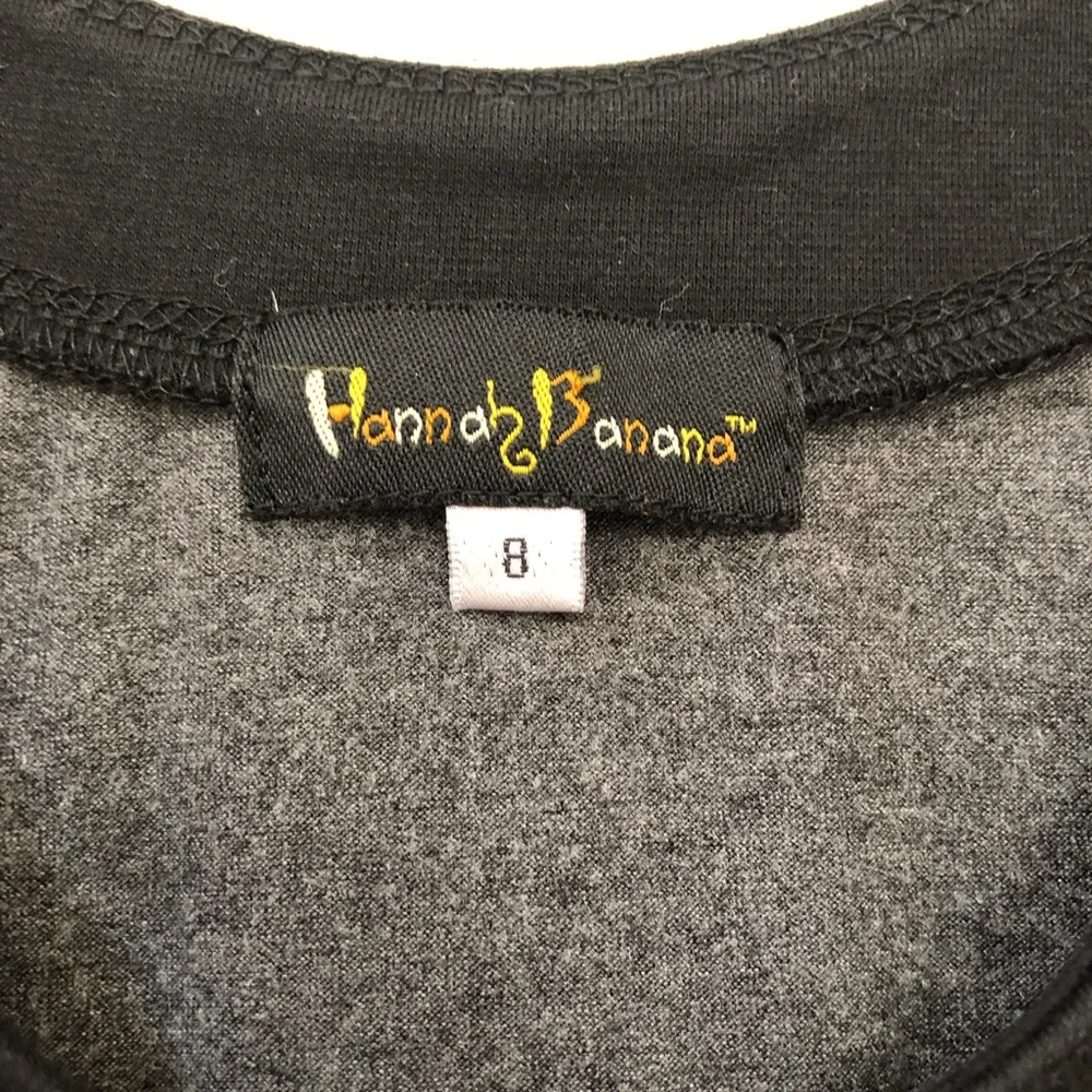 ⭐️ Girls Size 8 Hannah Banana Black and Gray Embellished Tank Dress